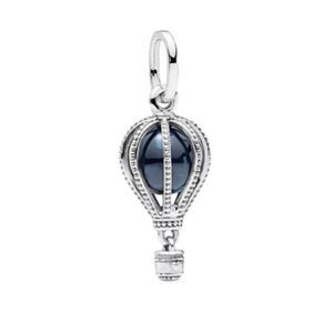 925 Sterling Silver Blue Hot Air Balloon Charm